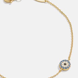 18K Gold Evil Eye Bracelet - Pav?? Evil Eye