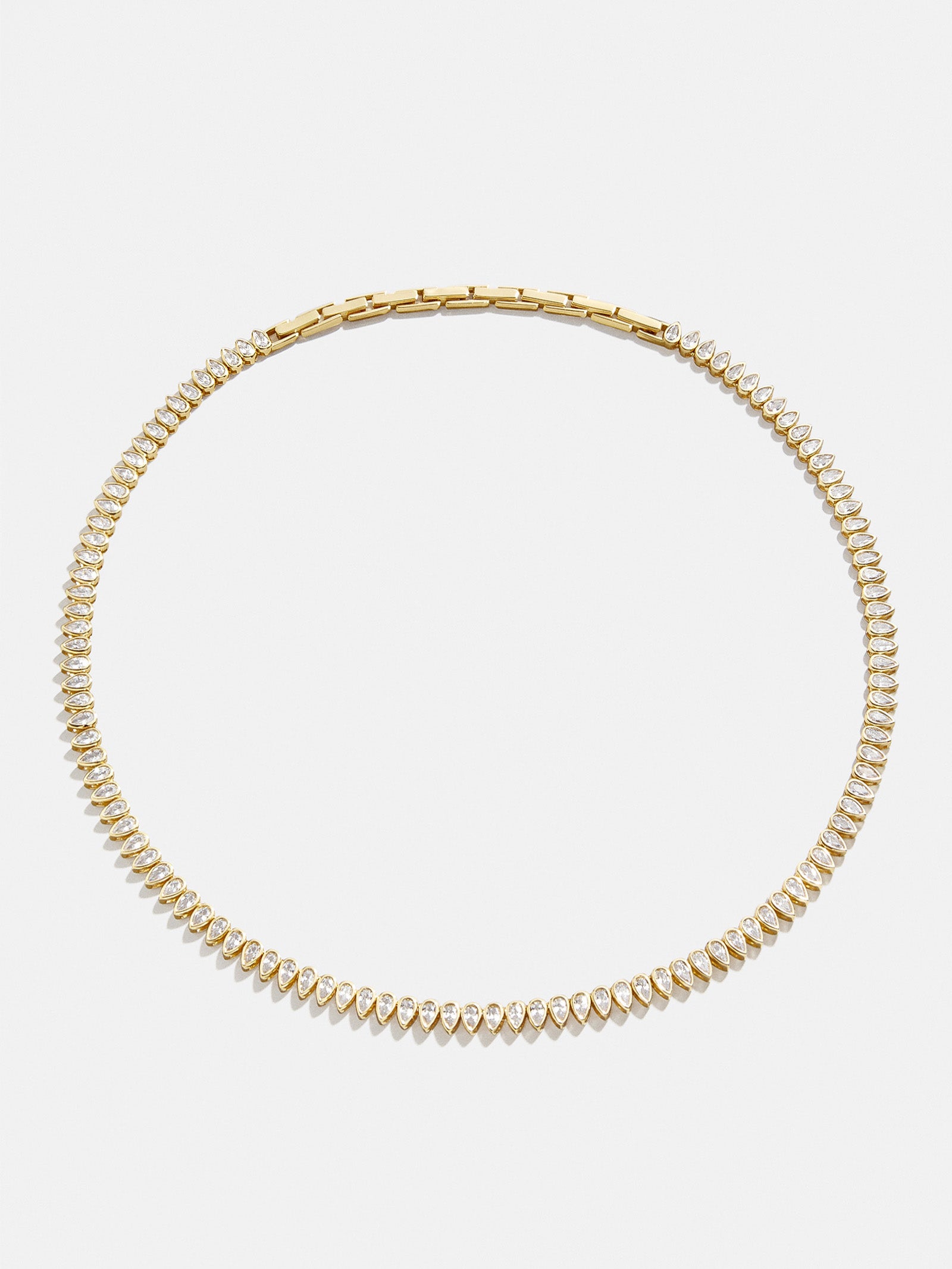 Julia 18K Gold Adjustable Tennis Necklace - Gold/Pav?? - Image 6