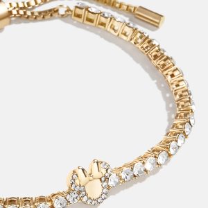 Minnie Mouse Disney Tennis Bracelet - Gold/Pavé