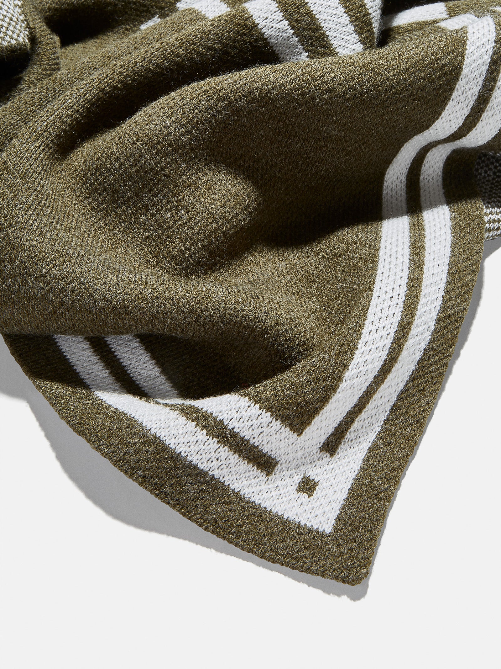 Your Name In Stripes Custom Blanket - Natural / Olive - Image 4