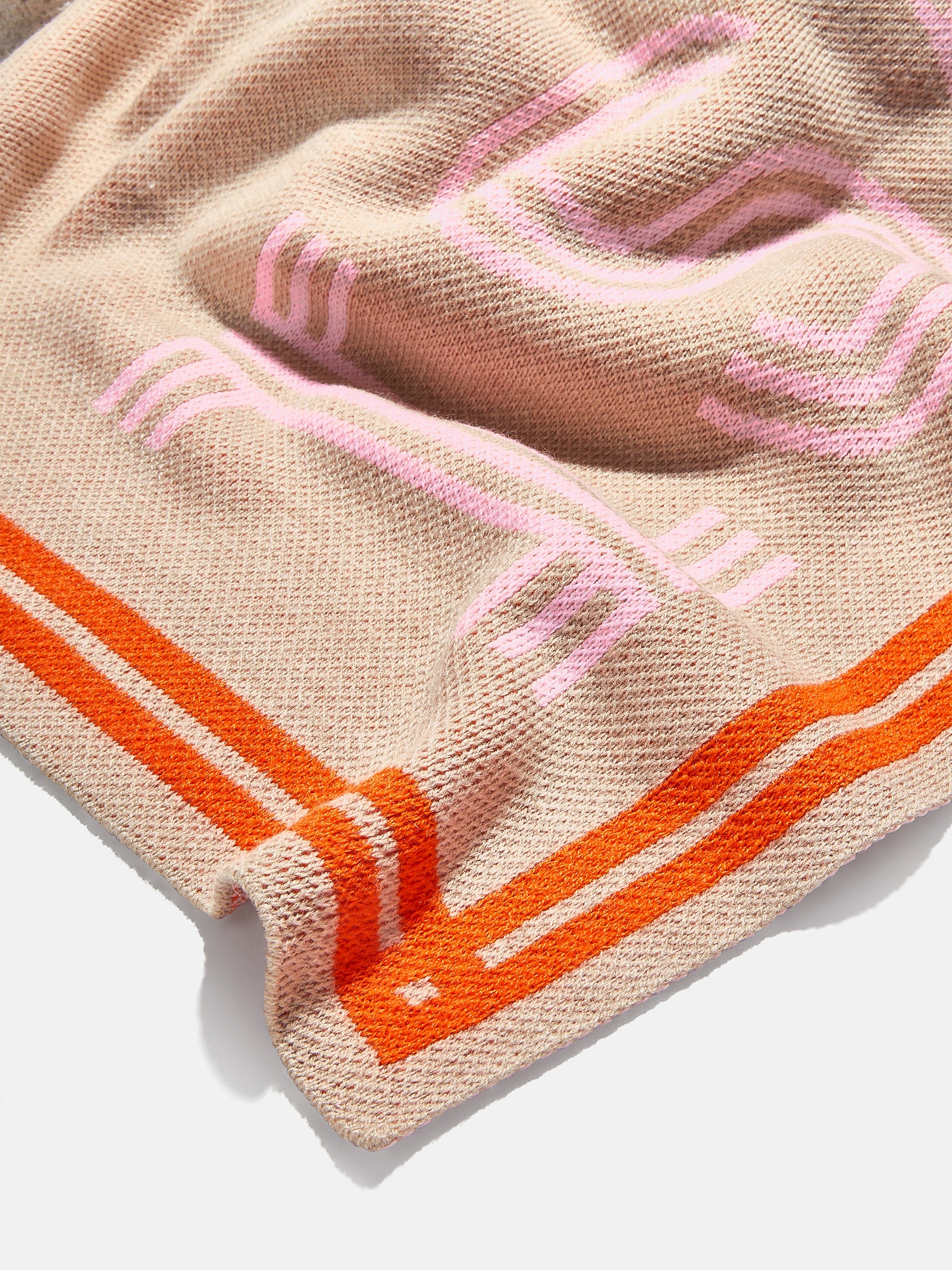 Your Name In Stripes Custom Blanket - Tan / Pink - Image 3