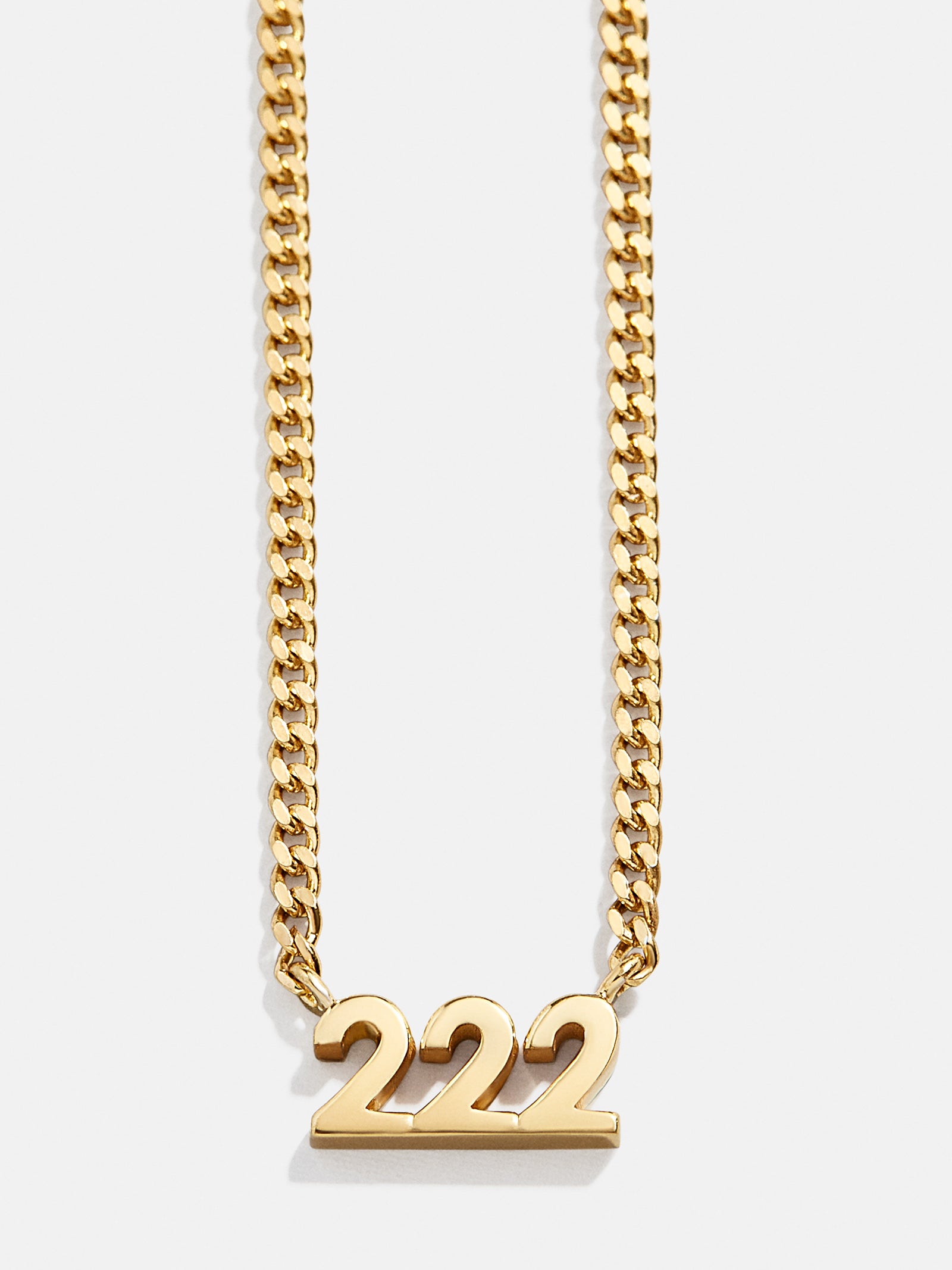 18K Gold Angel Number Custom Nameplate Necklace - Gold - Image 3