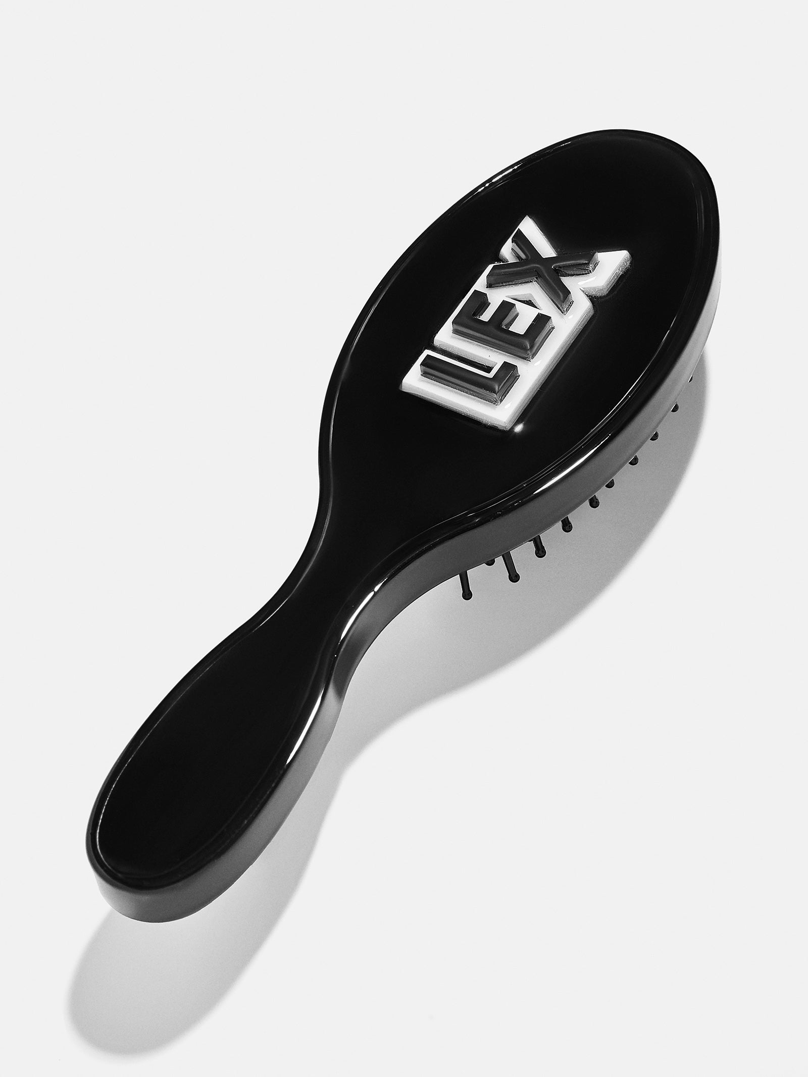 Mini Block Font Custom Hair Brush - Black/White