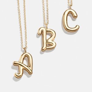Bubble Script Initial Necklace - Bubble Script