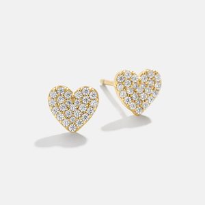 Whole Lotta Heart 18K Gold Kids' Earrings - Pav?? Heart