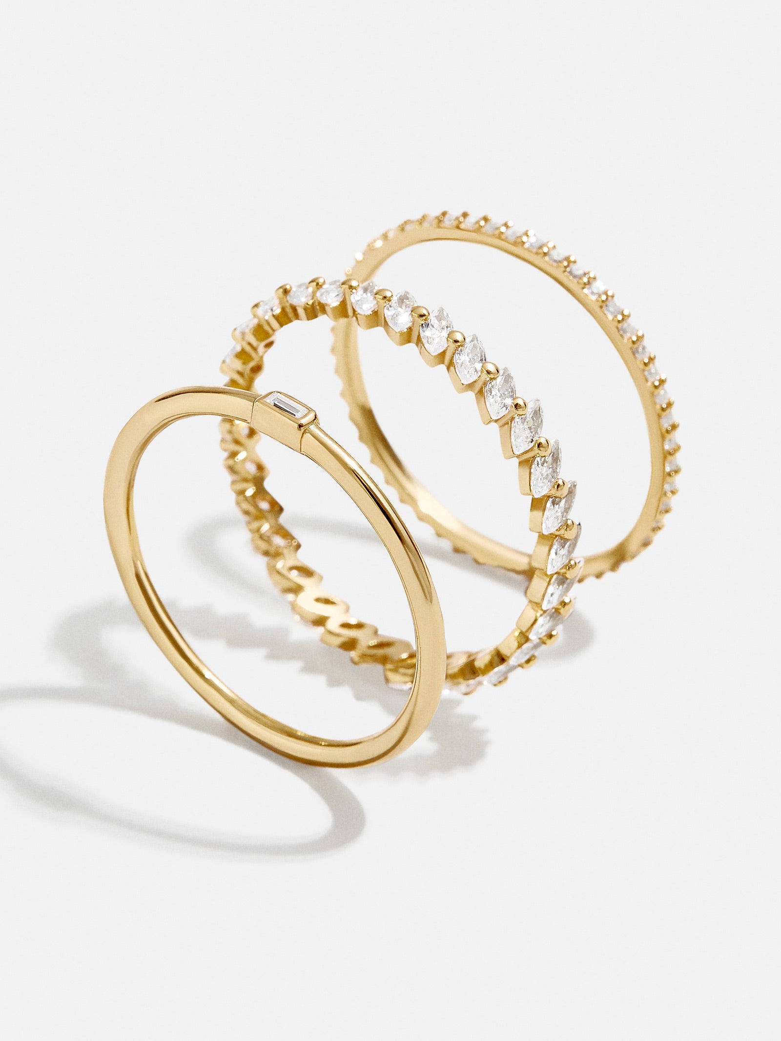 Molly 18K Gold Ring Set - Gold/Pav?? - Image 3