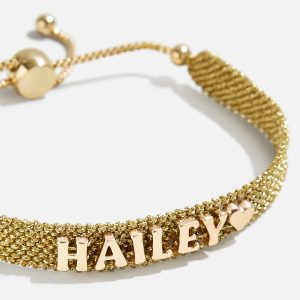 Woven Metallic Custom Friendship Bracelet - Metallic Gold Stripes