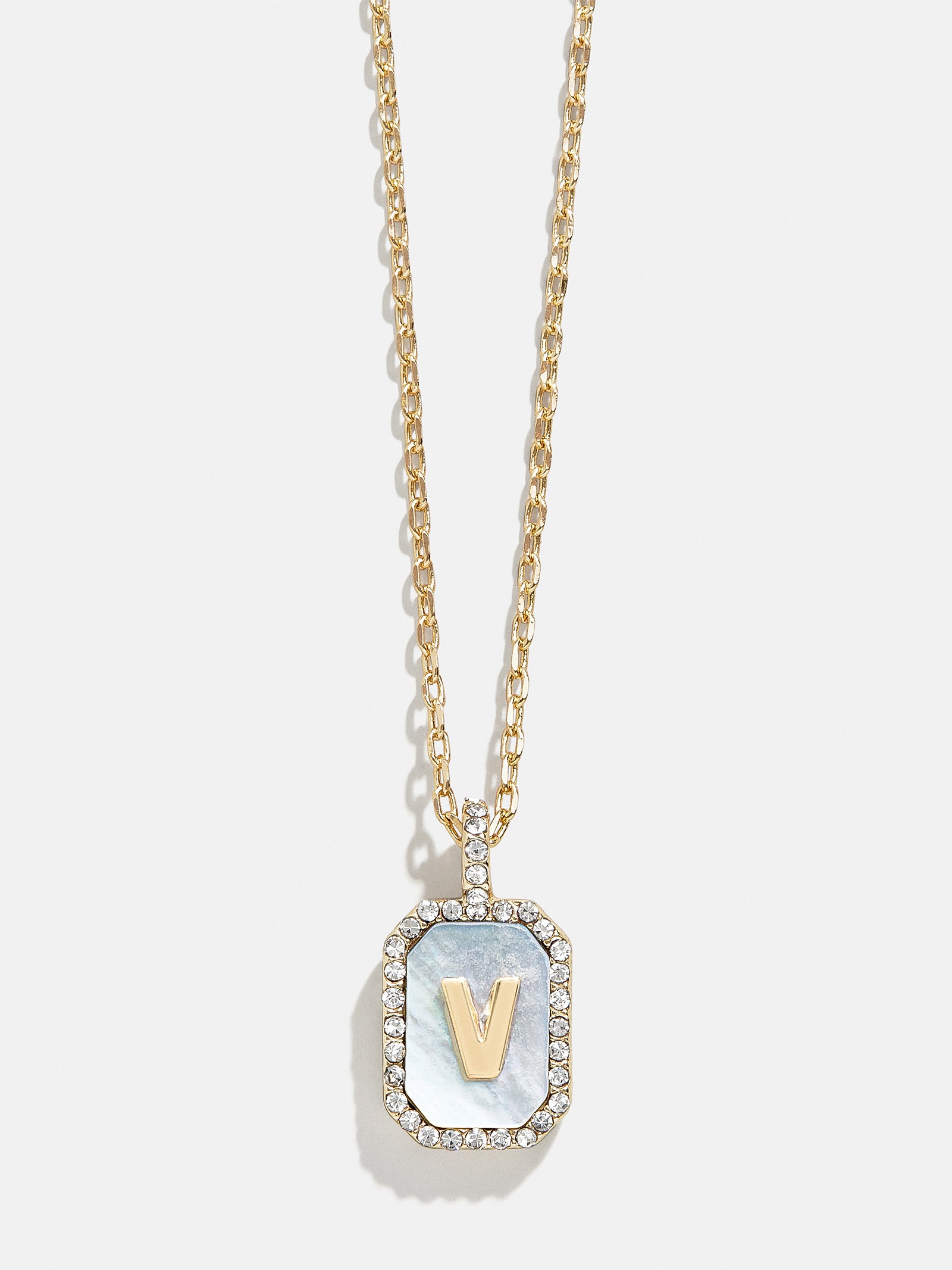 Gold & Mother Of Pearl Initial Necklace - Dark Mother Of Pearl - Image 24
