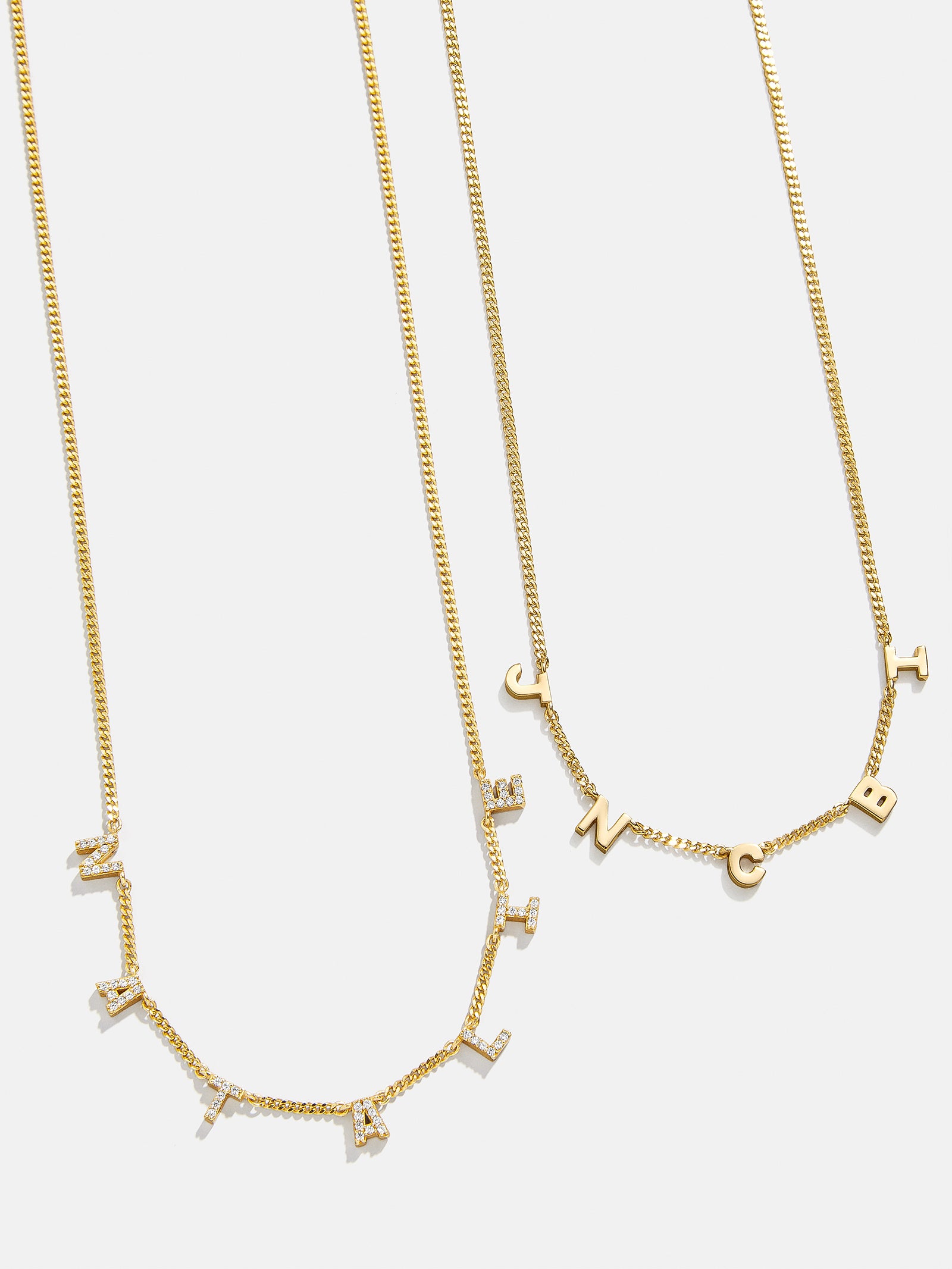 Mini 18K Gold Spaced Letter Custom Name Necklace - 18K Gold