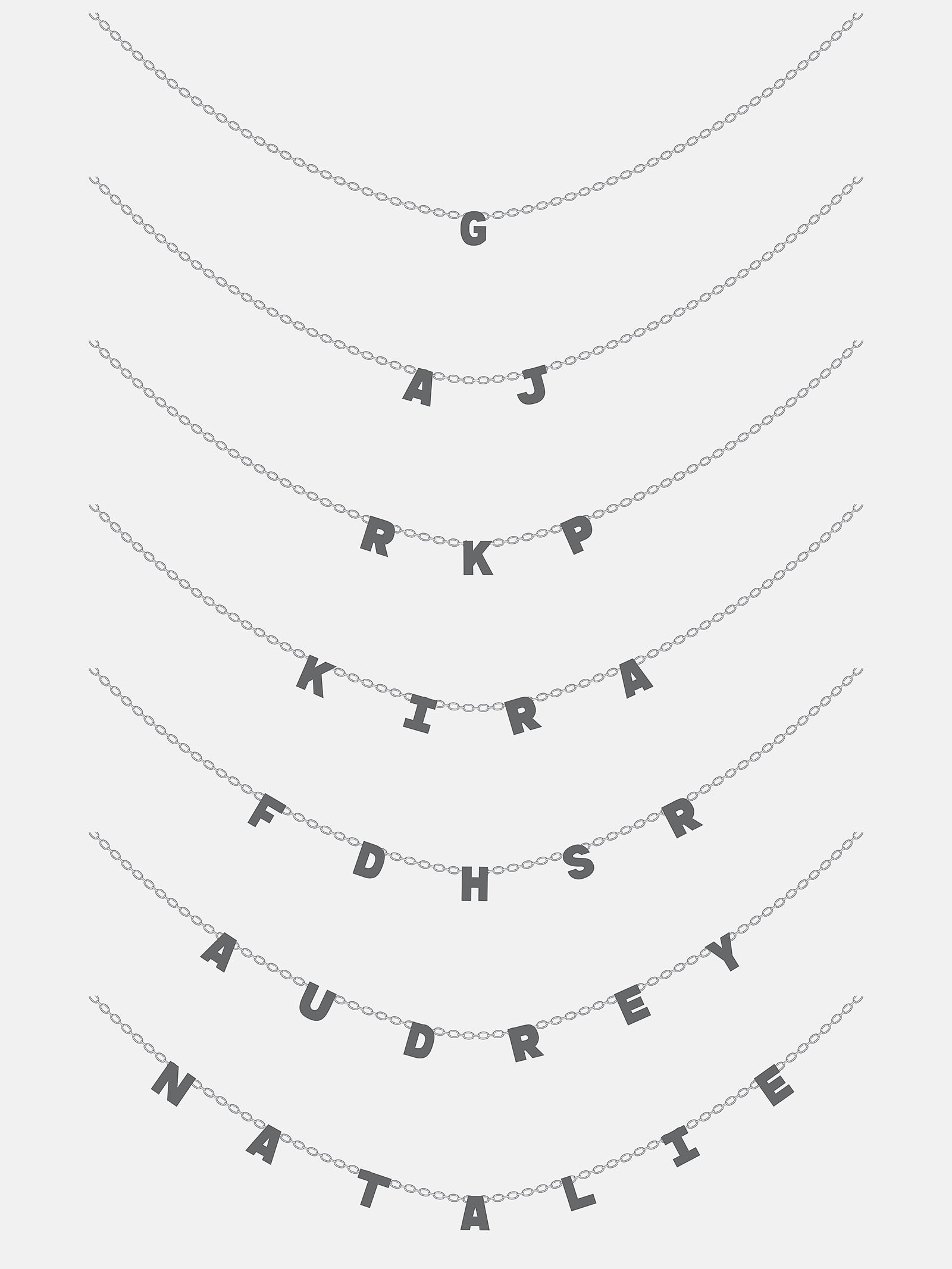 Mini 18K Gold Spaced Letter Custom Name Necklace - 18K Gold - Image 7