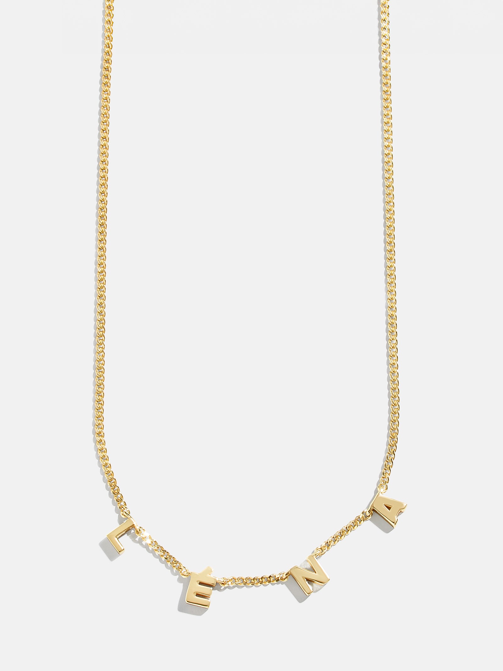 Mini 18K Gold Spaced Letter Custom Name Necklace - 18K Gold - Image 3