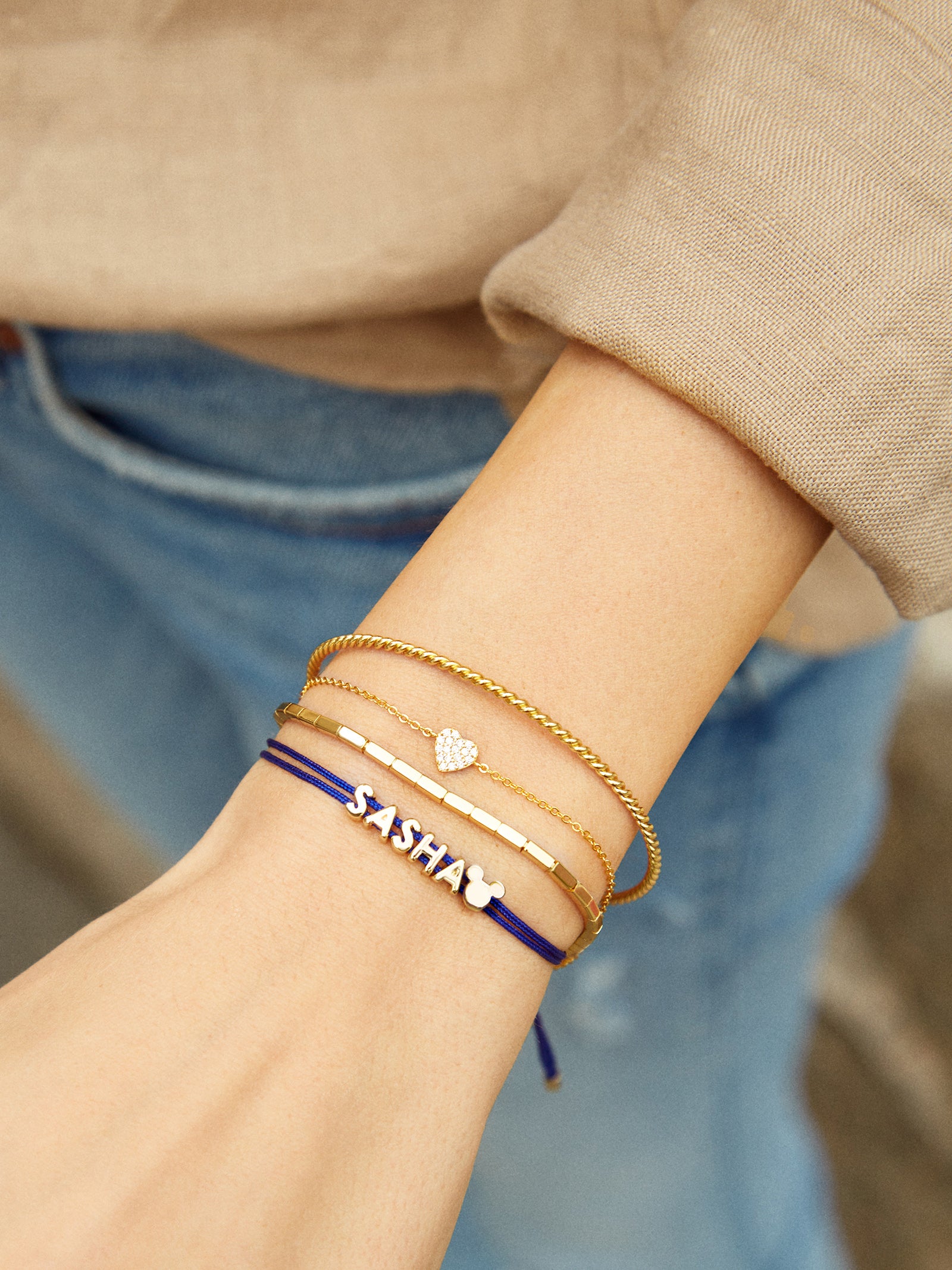 Disney Mickey Mouse Custom Cord Bracelet - Blue - Image 2