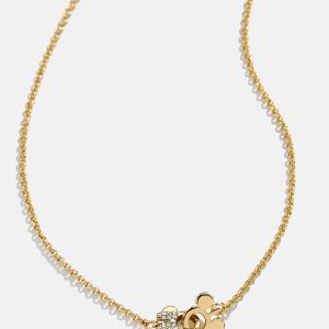 Mickey Mouse & Minnie Mouse Disney Better Half Necklace - Gold/Pavé