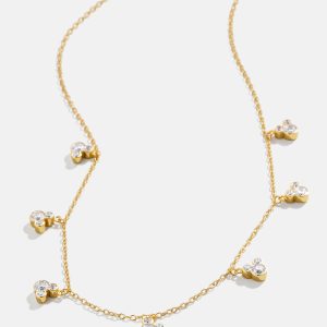 Mickey Mouse Disney 18K Gold Plated Sterling Silver Repeating Necklace - Gold/Pavé
