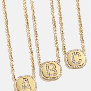 18K Gold Initial Pendant Necklace - Gold/Pav??