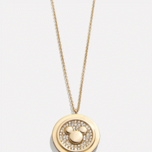 Disney Coin Pendant Necklace - Gold/Black