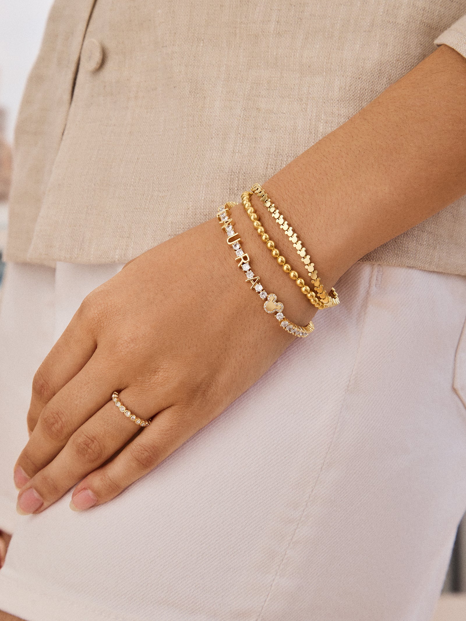 Mickey Mouse Disney Repeating Tennis Bracelet - Gold - Image 2