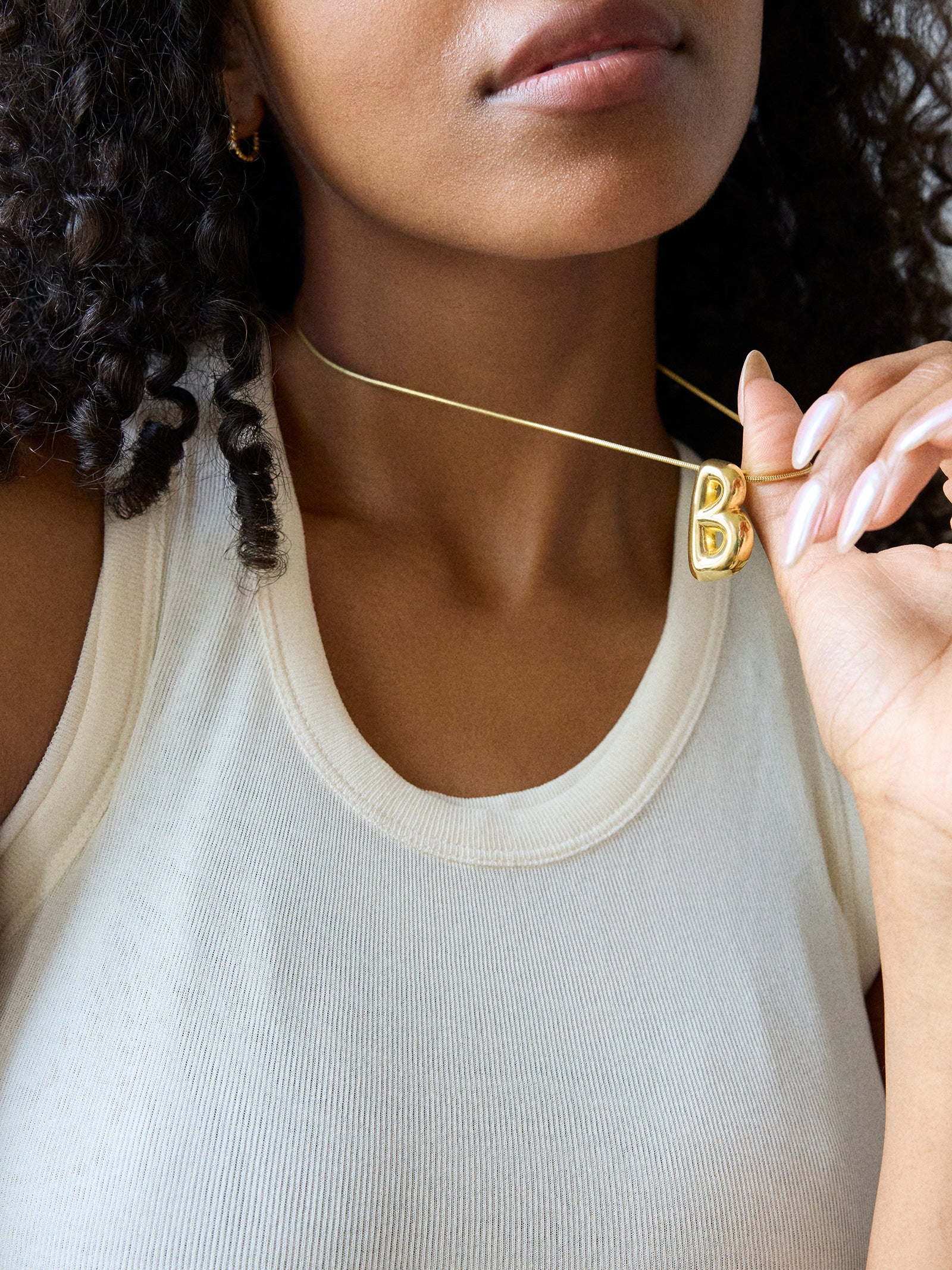 Bubble Initial Necklace - Image 4