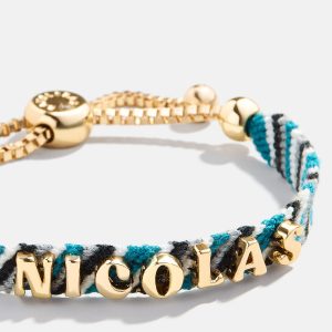 Woven Kids' Custom Friendship Bracelet - Blue/Black Stripe