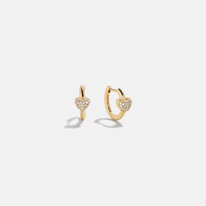 18K Gold Heart Earrings - Heart