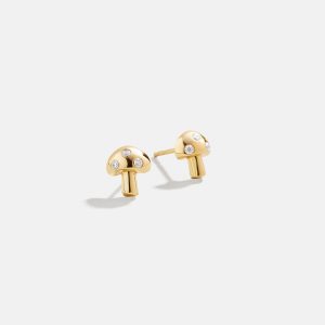18K Gold Just For Fun Earrings - Mushroom