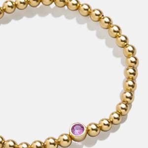18K Gold Birthstone Pisa Bracelet - Rose