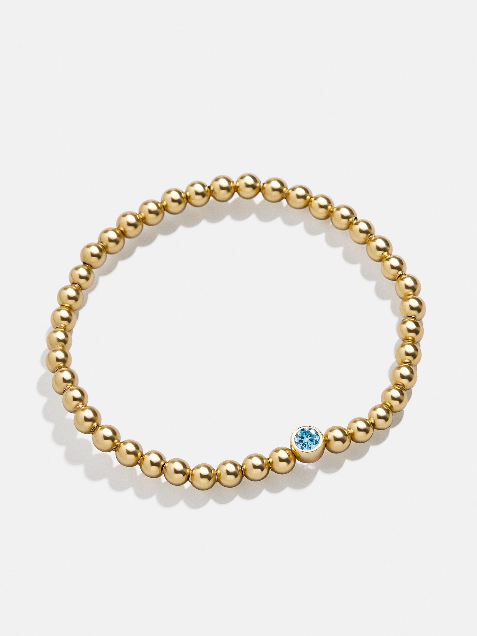 18K Gold Birthstone Pisa Bracelet - Aquamarine - Image 3
