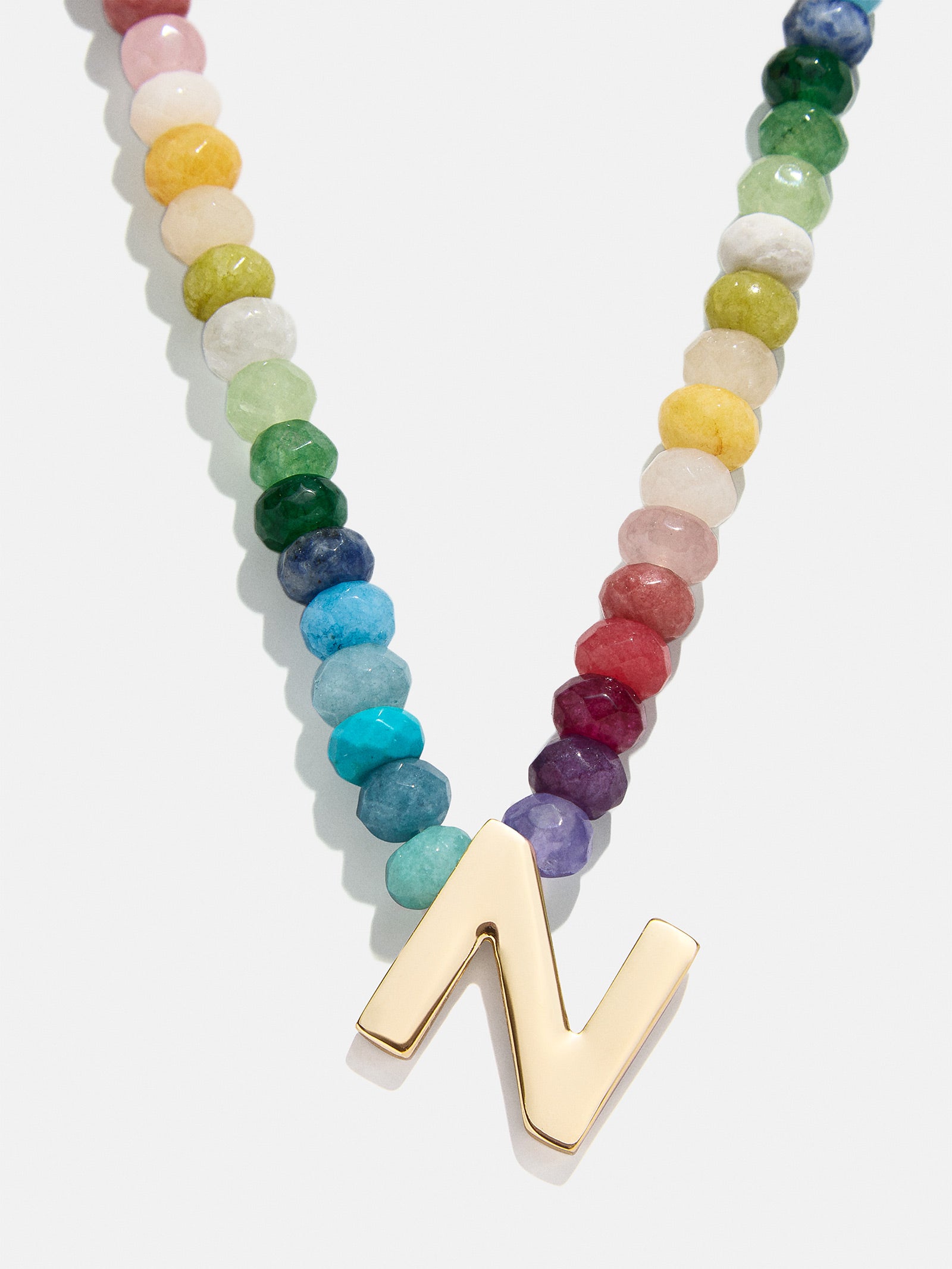Semi-Precious Block Initial Necklace - Multi - Image 16