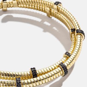 Eve Cuff Bracelet - Gold/Black