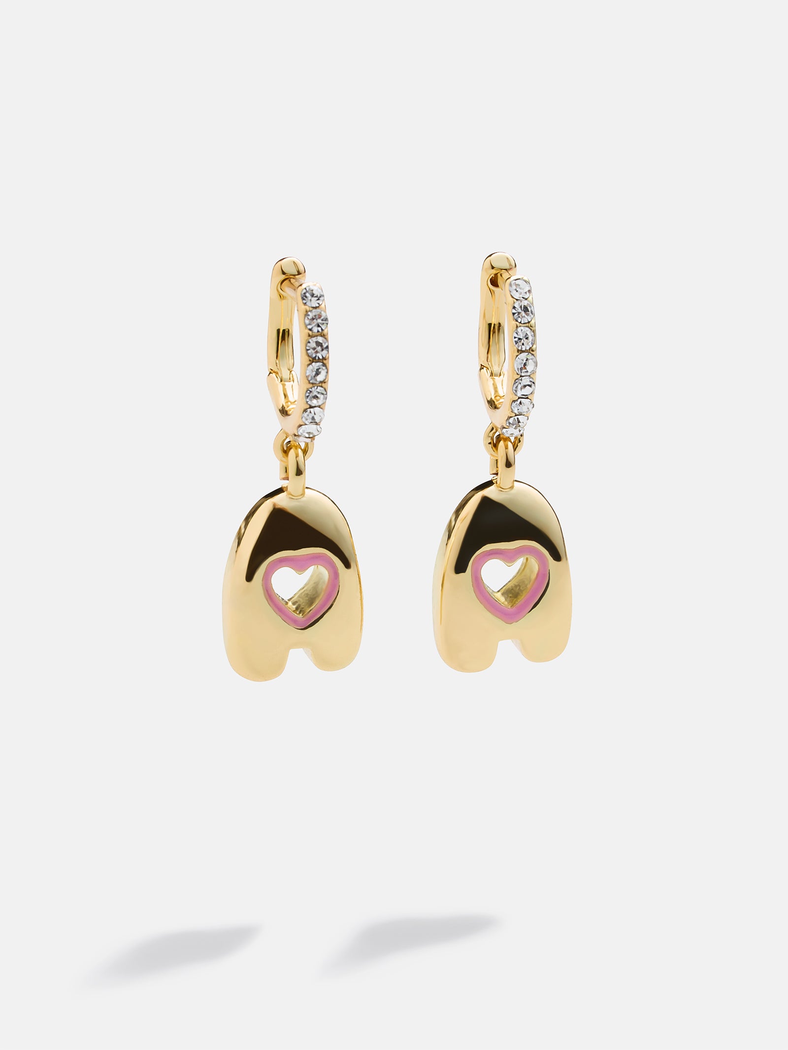 Kids' Initial Earrings - Gold/Pink - Image 3