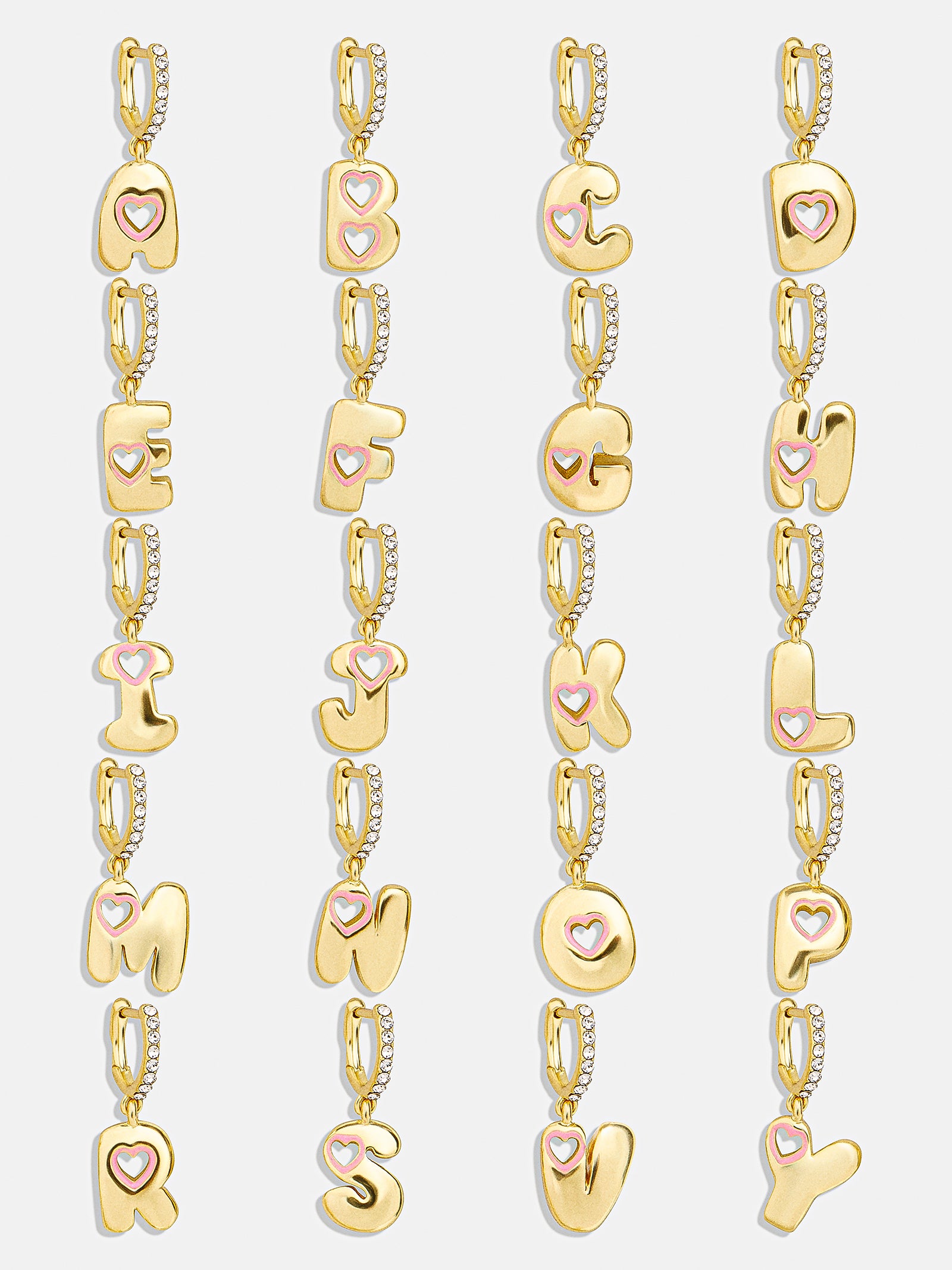 Kids' Initial Earrings - Gold/Pink - Image 4