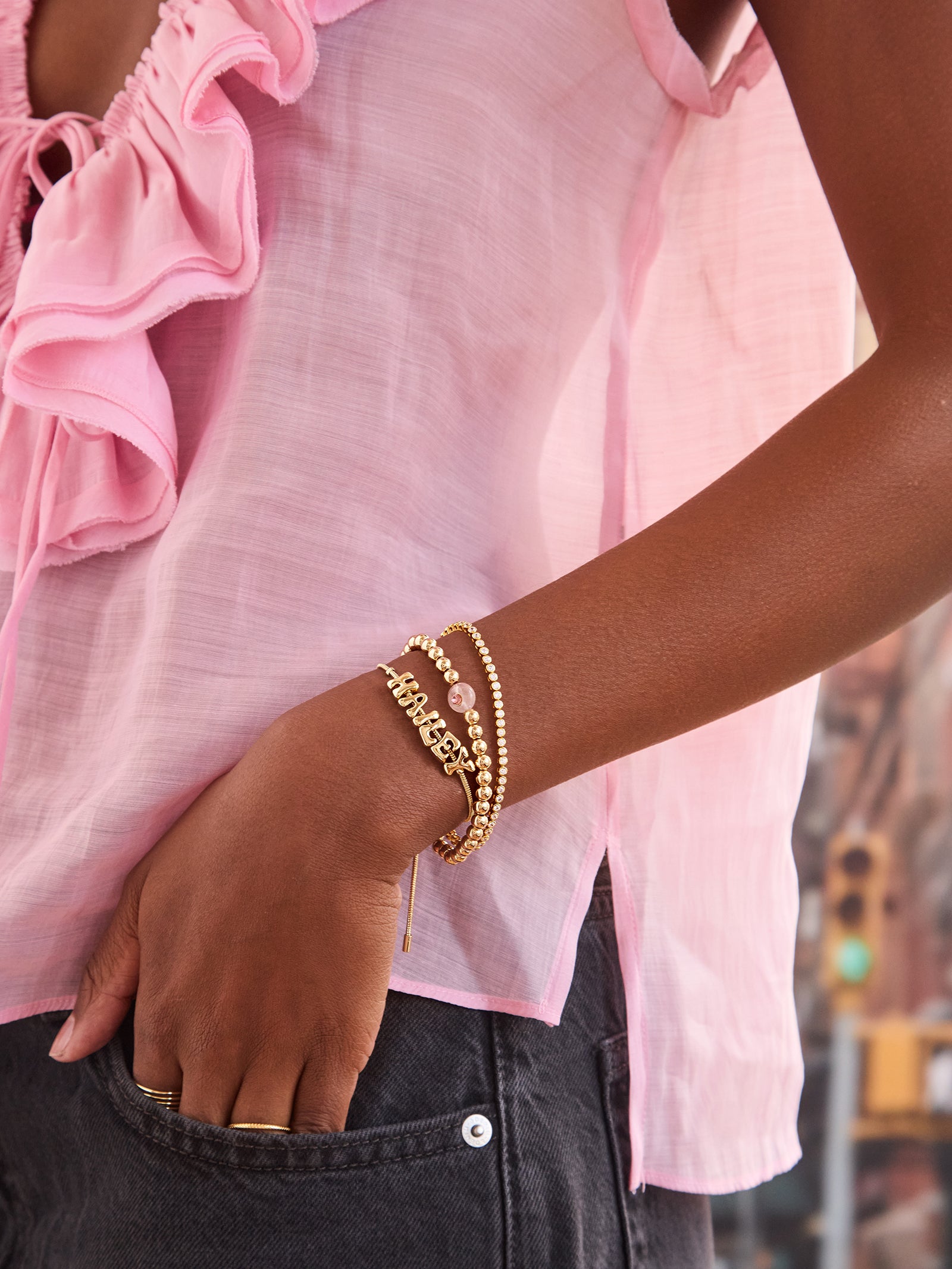 Semi-Precious Birthstone Pisa Bracelet - Peridot - Image 2