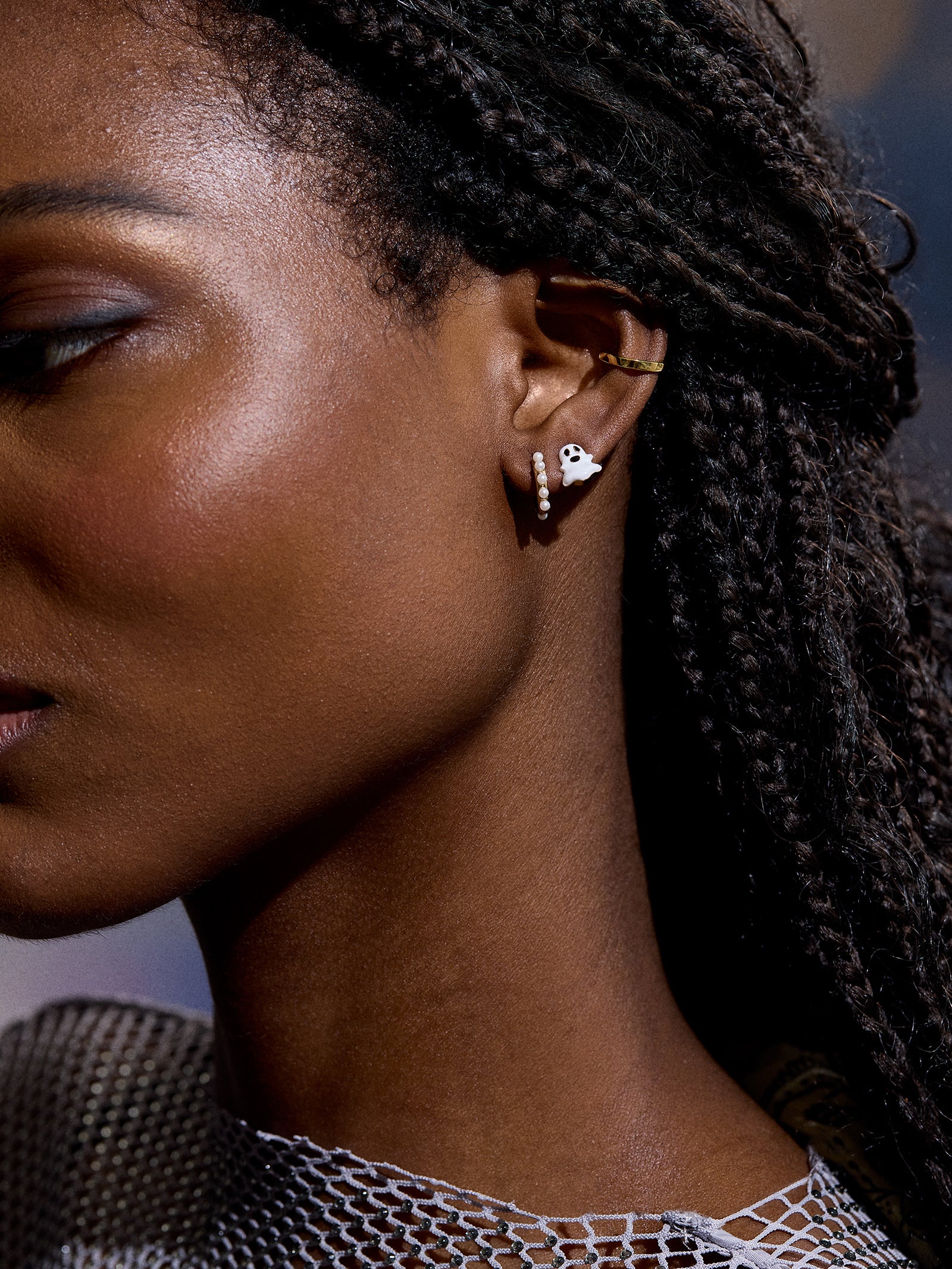 Glow-In-The-Dark Ghost Stud Earrings - Ghost - Image 3