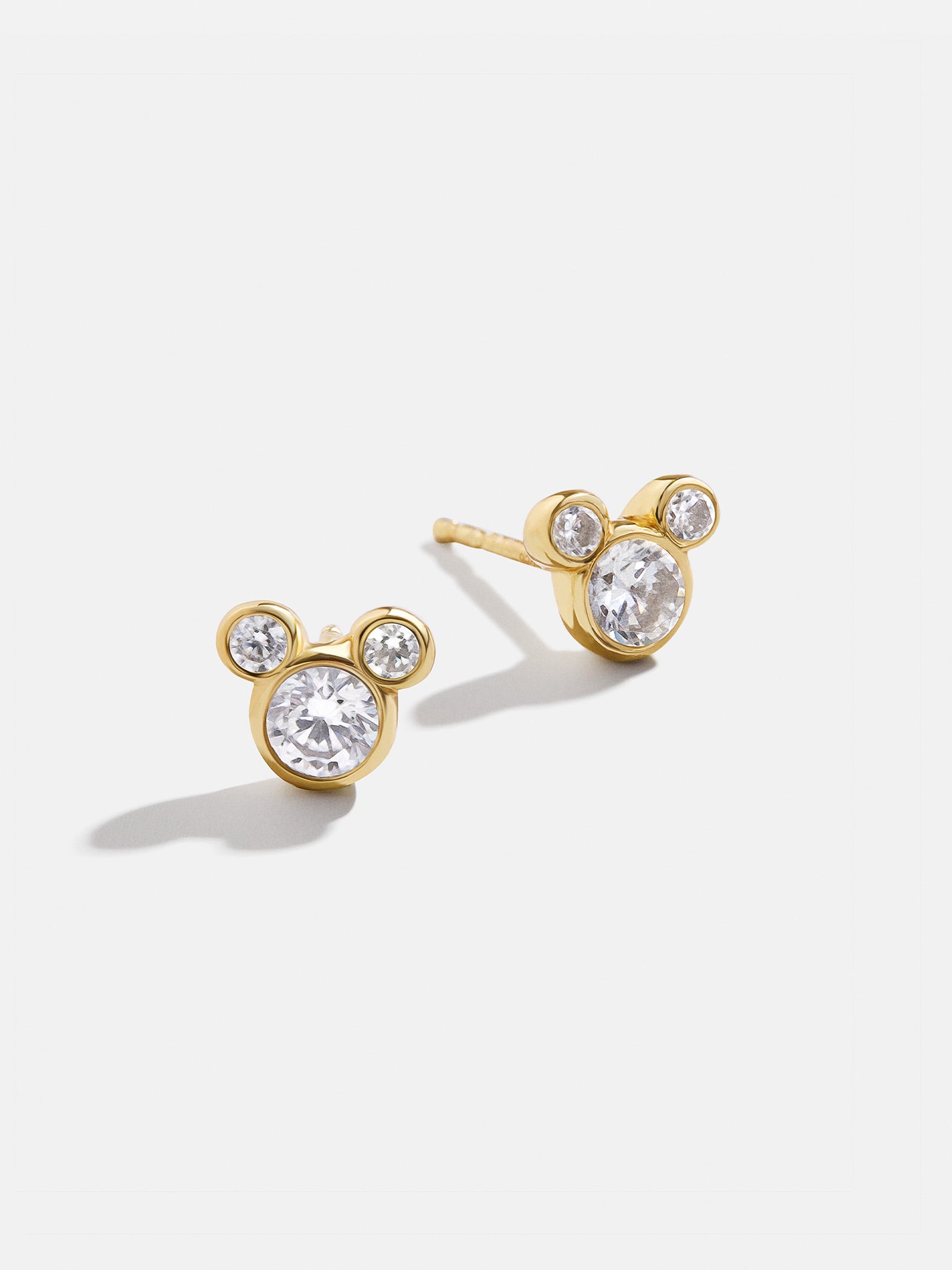 Mickey Mouse Disney 18K Gold Plated Sterling Silver & Cubic Zirconia Studs - Gold/Pav??