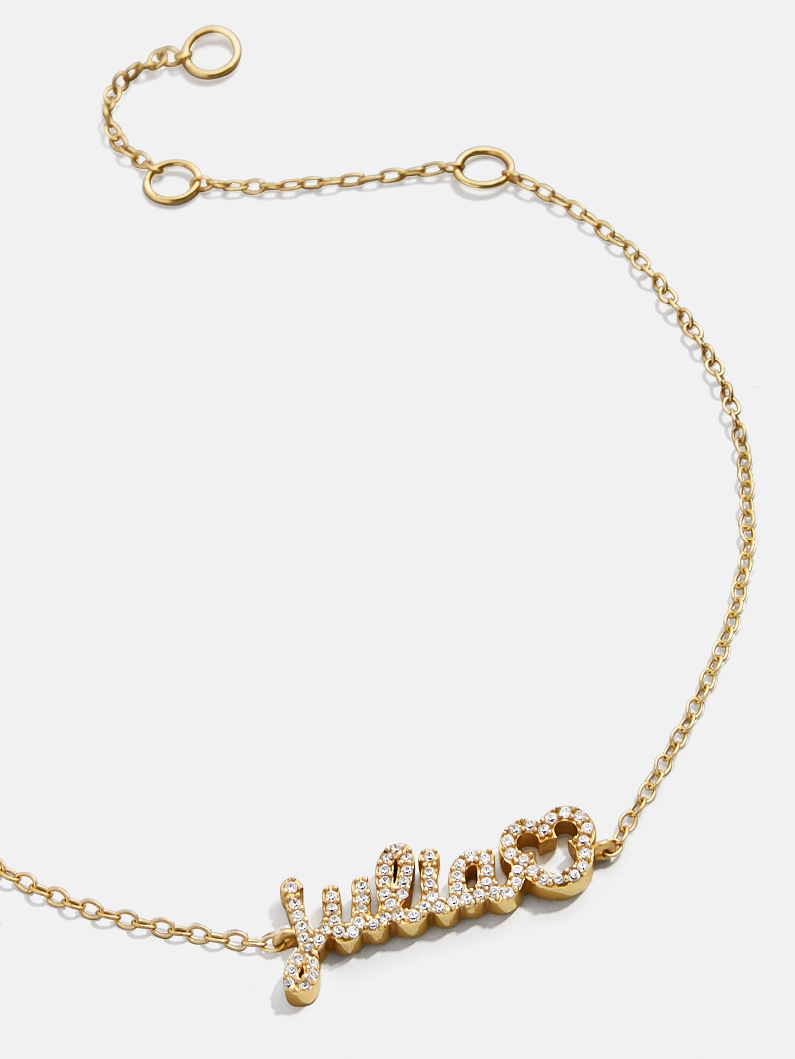 Disney Mickey Mouse 18K Gold Plated Sterling Silver Custom Nameplate Bracelet - Gold/Pav??