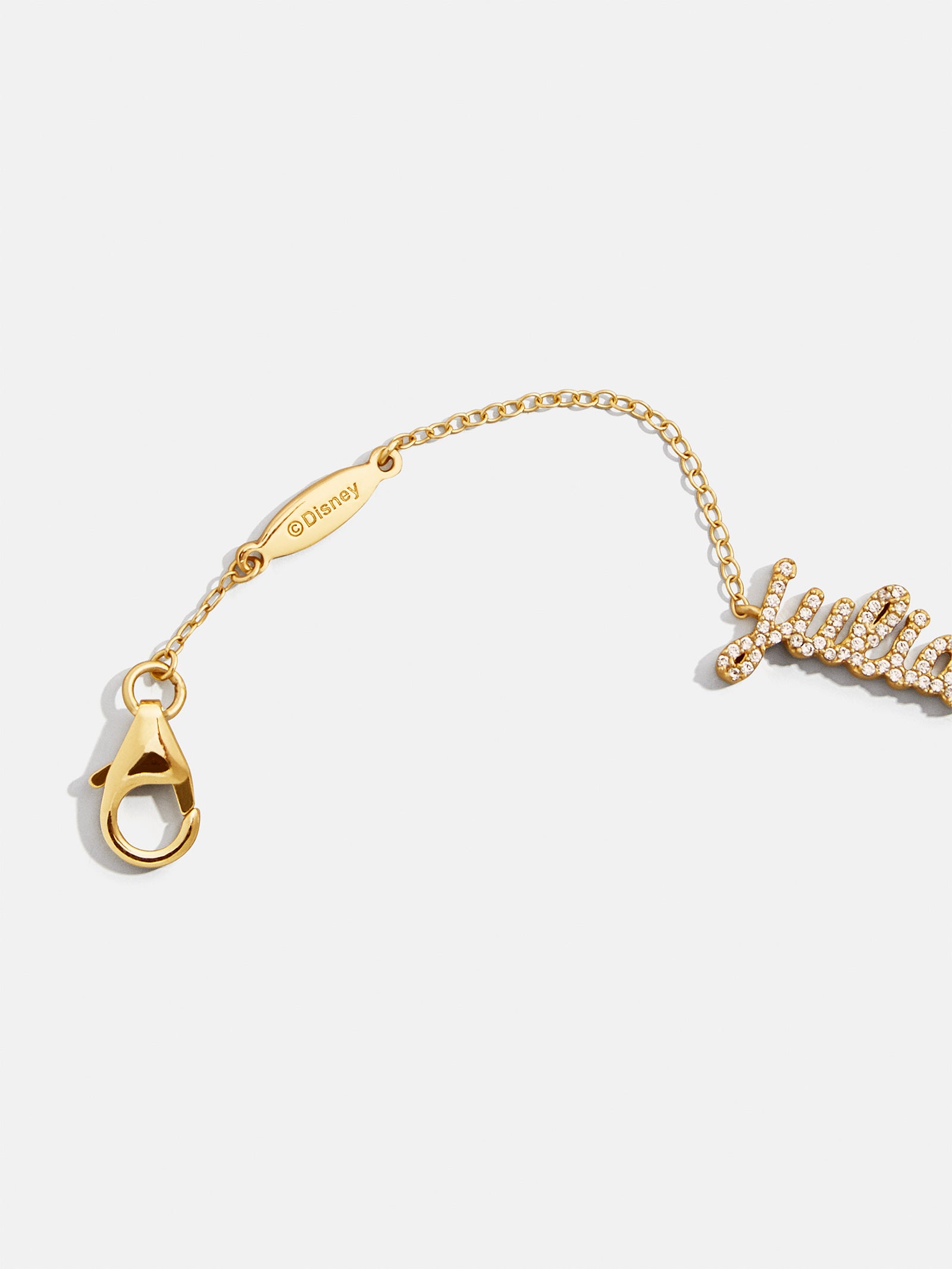 Disney Mickey Mouse 18K Gold Plated Sterling Silver Custom Nameplate Bracelet - Gold/Pav?? - Image 4