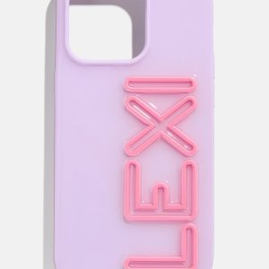 Fine Line Custom iPhone Case - Lavender/Pink