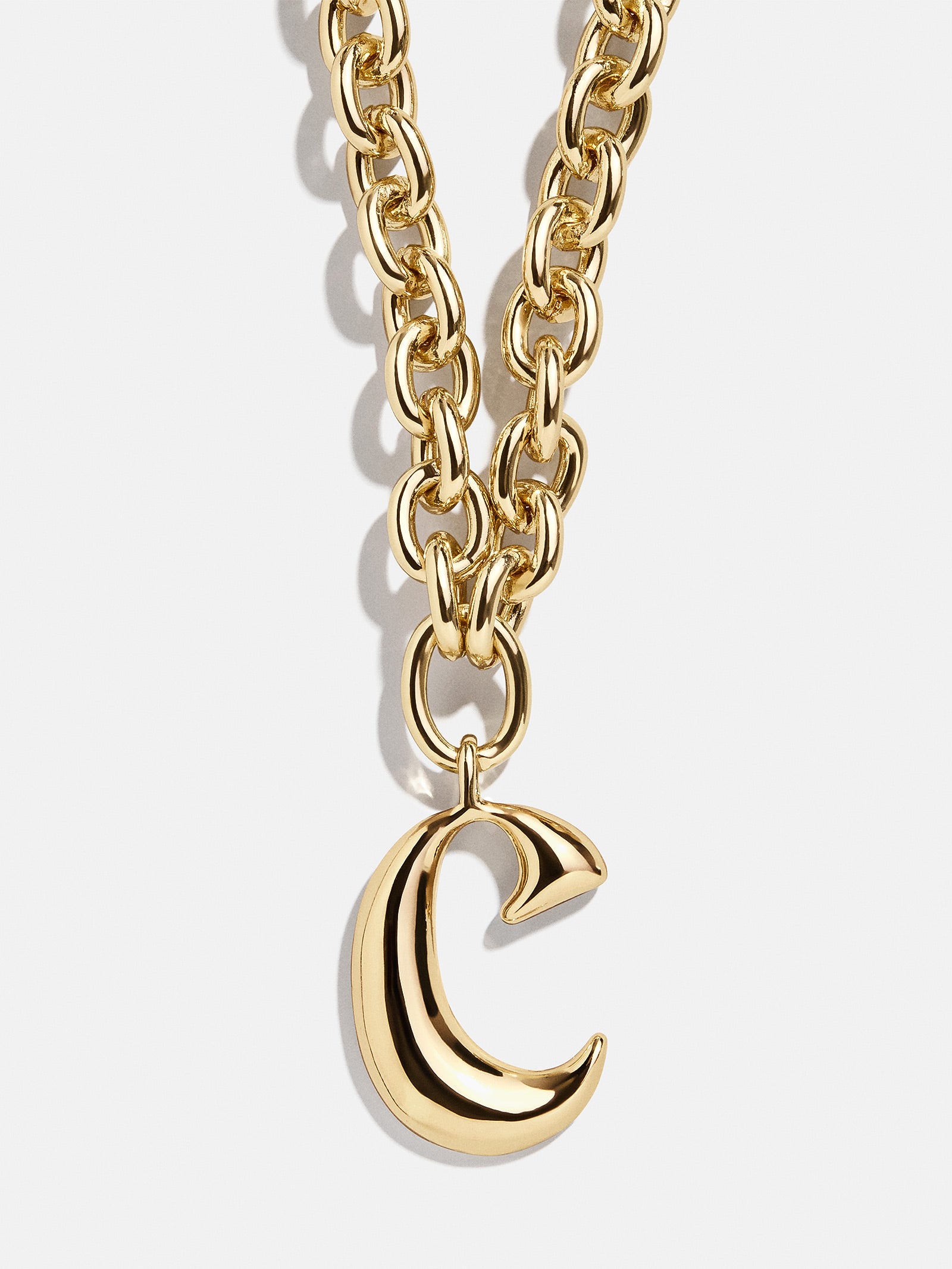 Chunky Charm Initial Necklace - Gold - Image 5