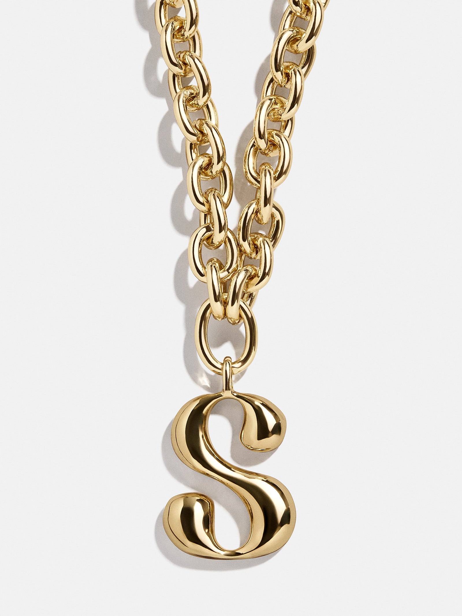 Chunky Charm Initial Necklace - Gold - Image 21