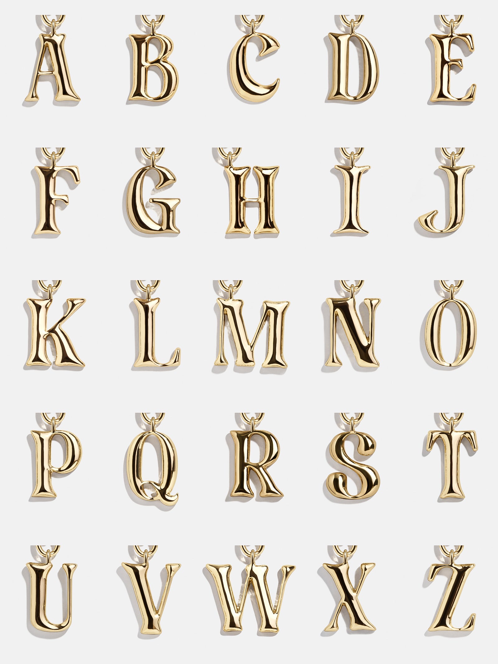 Chunky Charm Initial Necklace - Gold - Image 30