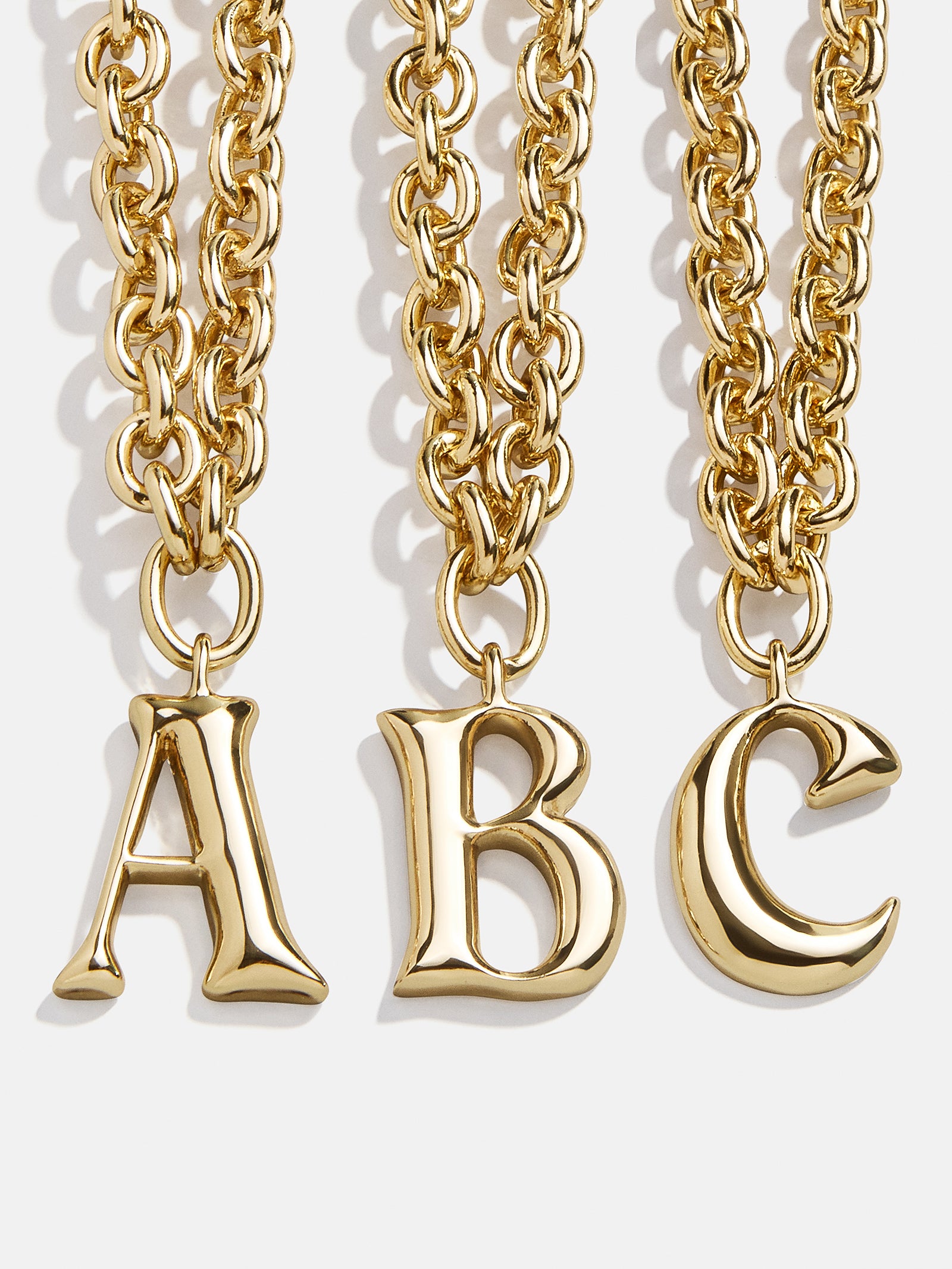 Chunky Charm Initial Necklace - Gold