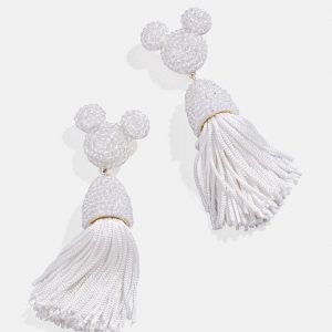 Disney Mickey Mouse Tassel Earrings - White