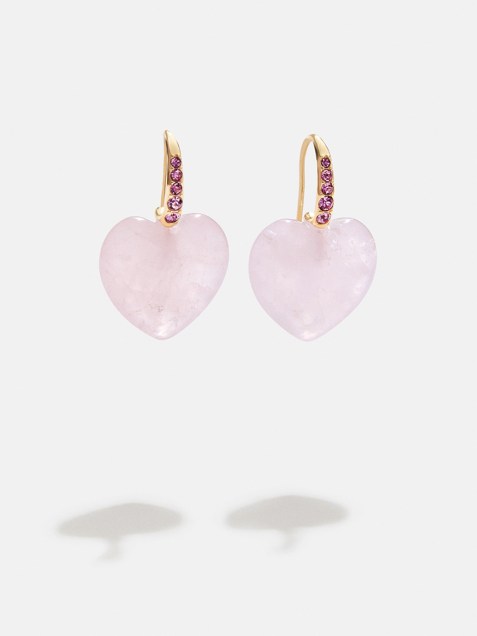 Harper Earrings - Rose Quartz Heart Earrings