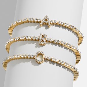 Tennis Initial Bracelet - Gold/Pav??