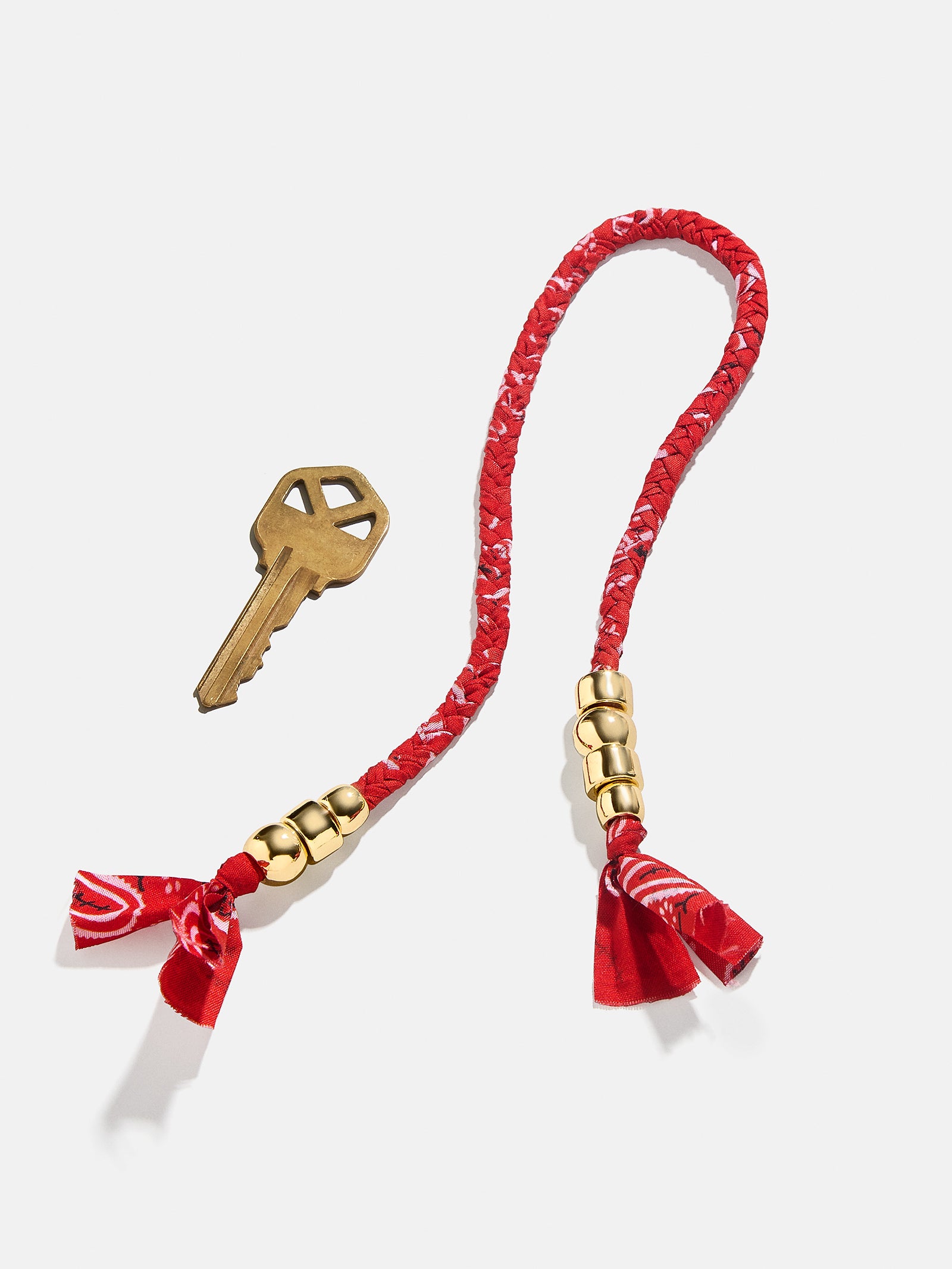 Braided Bandana Bag Charm - Red - Image 4