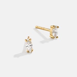 Luna 18K Gold Kids' Earrings - Gold/Pav??
