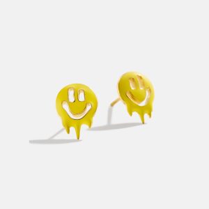 Smile Drip 18K Gold Kids' Earrings - Smiley