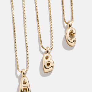 Gwen Mini Bubble Initial Necklace - Gold