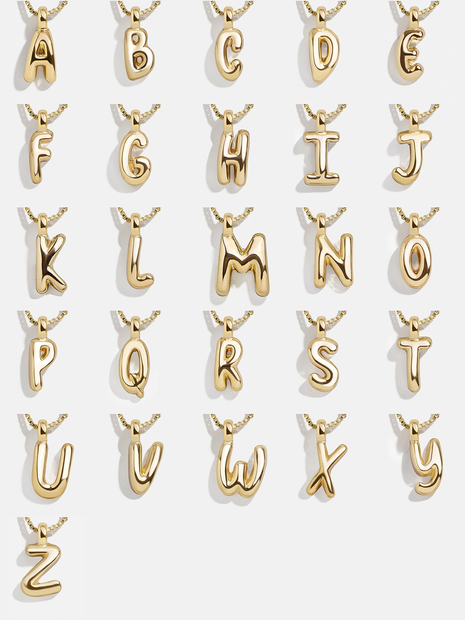 Gwen Mini Bubble Initial Necklace - Gold - Image 33