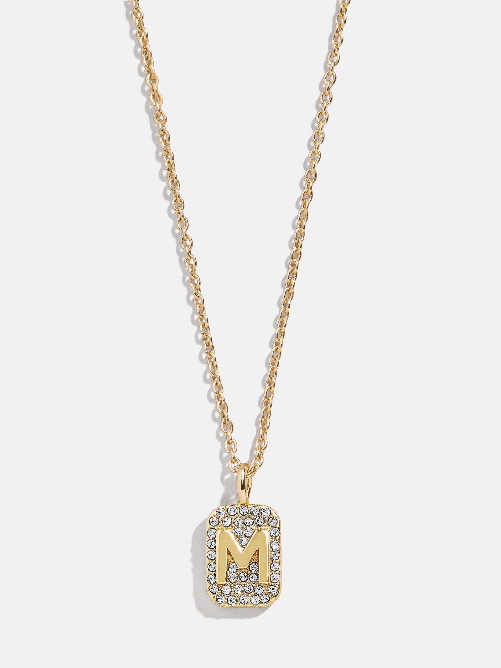 Tina Block Initial Necklace - Gold/Pav?? - Image 15
